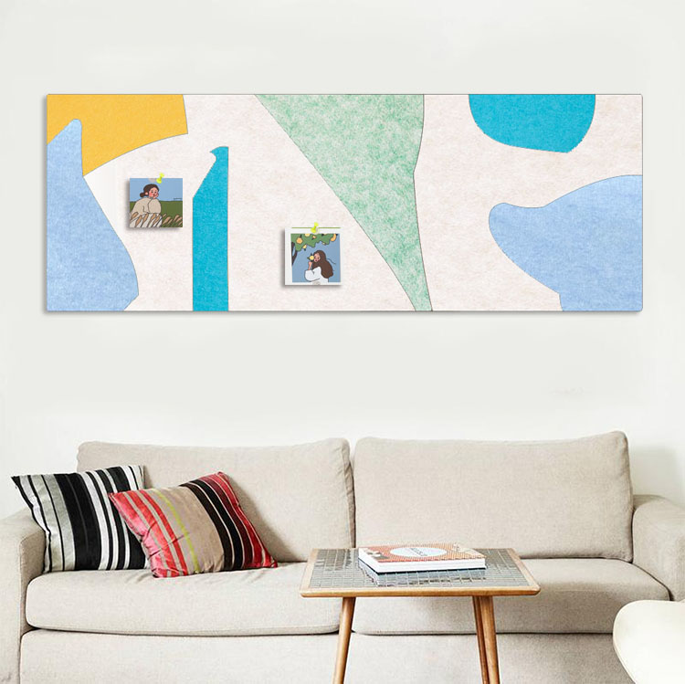 Abstract Color Block Splicing Felt Board Photo Wall Color Decorative Wall Sticked Soft Plank Background Wall Work Display Board