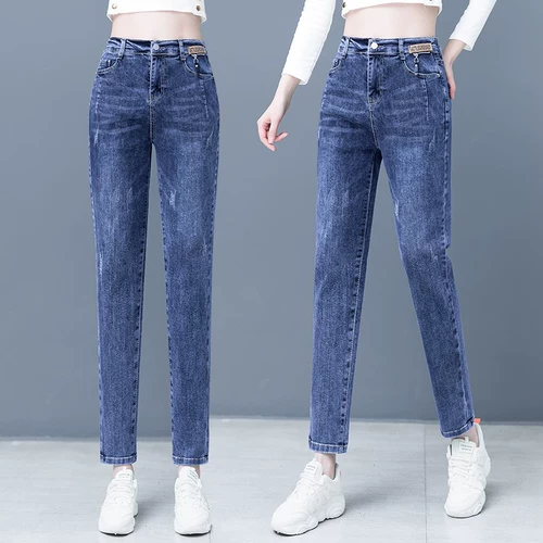 Джинсы, модные осенние штаны, коллекция 2021, высокая талия, подходит для подростков, по фигуре