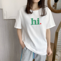 White Pure Cotton Short Sleeve T-shirt Woman Summer 2022 New Hit Undershirt Loose Mid Half Sleeve Compassionate Blouse Tide