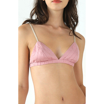 Chen Xiaomean pure linen French antibacterial strip triangle cup ultra-thin bra French underwear bralette