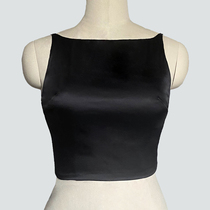 Black harness genuine silk mulberry silk lined with large U back beauty back inner lap without steel ring bra integrated underwear outside