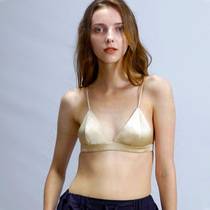 Chen Xiaonan Silk back underwear summer ultra-thin non-steel ring bra sexy French triangle cup big chest small