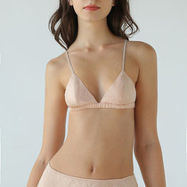 Chen Xiaomean pure linen French triangle cup natural antibacterial non-steel ring bra summer ultra-thin underwear bralette