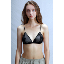 Chen Xiaowan mulberry silk silk bra no steel ring ultra-thin triangle cup embroidered bra French underwear bralette