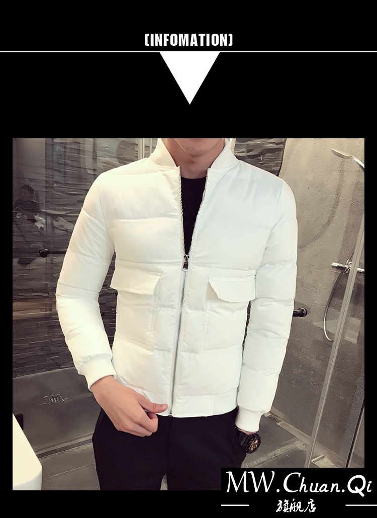 Áo cotton nam MWCQm102d đoạn ngắn 2019 nam triều mùa đông mỏng thời trang áo cotton ngắn đẹp trai quần áo cotton - Quần áo độn bông thể thao áo khoác phao trẻ em