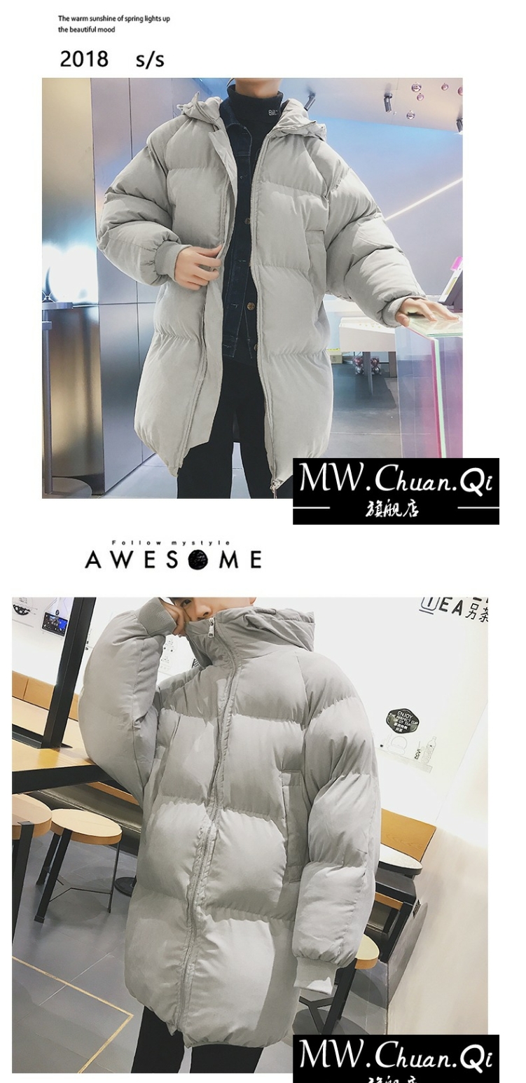 MWCQb0032018 mùa đông phong cách mới bánh mì dài bánh mì cotton nam Nhật Bản cá tính đẹp trai quần áo cotton - Quần áo độn bông thể thao áo phao nam