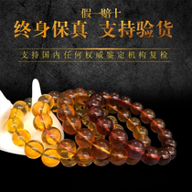 Amber bracelet natural Burmese amber beads beeswax gold brown red gold blue amber blood red tea amber bracelet womens original ore