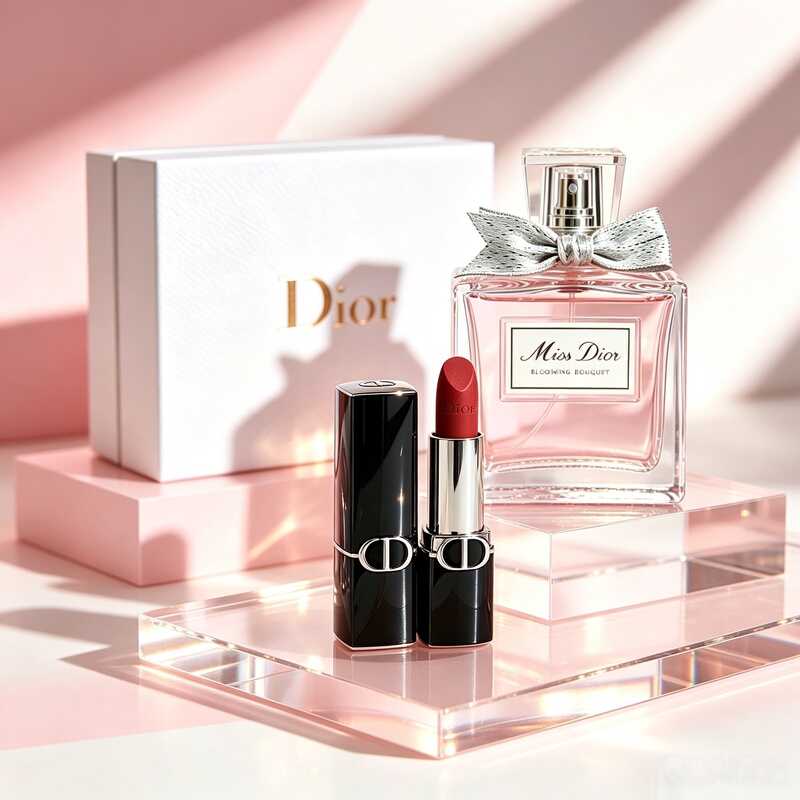 Dior Rouge Dior Lipstick and Perfume Gift Set (999+Flower Bloom 30ml) Supports App Verification