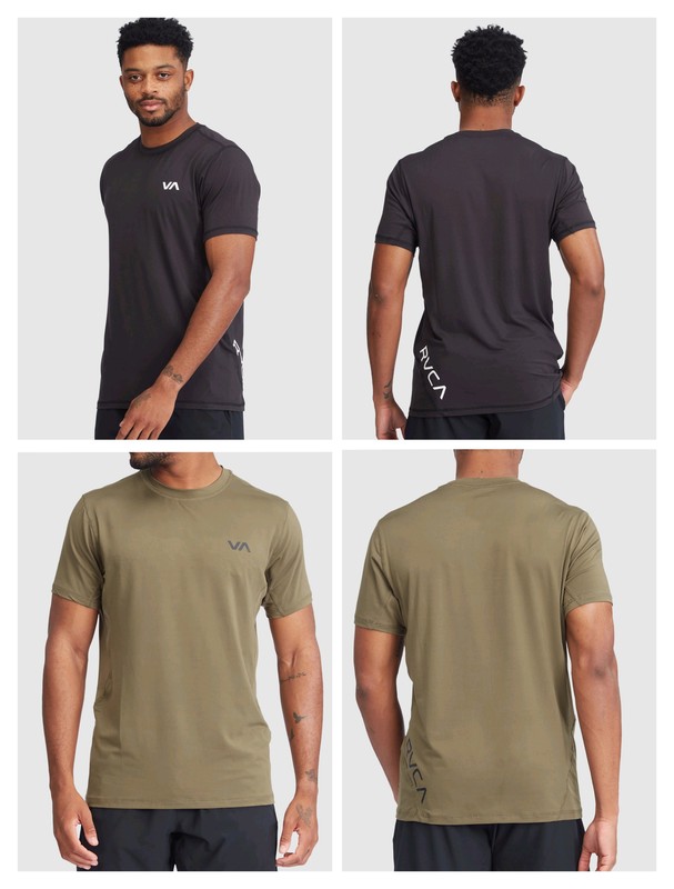 Brand New American Rvca Sports Ventilated T-Shirt with Round Neck and Quick-Drying Half Sleeves