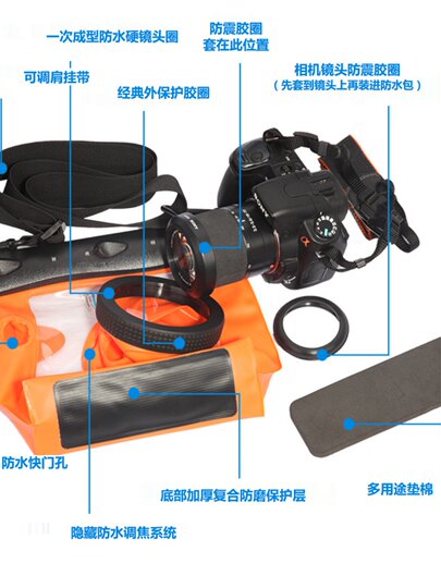 Suitable for Sony a7m4 camera waterproof shell micro-SLR rain cover underwater photography bag diving set lens water bag