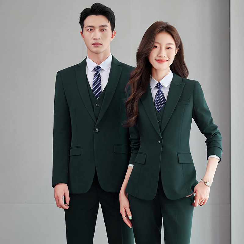 Dark Green Suit Set, New Spring/Summer Style, Non-Iron, Wrinkle-Resistant, Machine Washable, Business, Hotel, Jewelry Workwear Dark Green Suit Set, New Spring/Summer Style, Non-Iron, Wrinkle-Resistant, Machine Washable, Business, Hotel, Jewelry Workwear