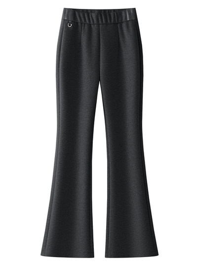 Apricot woolen boot-cut pants for women 2025 new autumn and winter high-waisted casual trousers slim and drapey wool flared pants