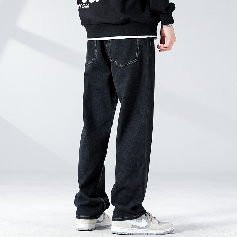 Jeans Boy Tide Summer 2023 new Korean version of loose straight leg pants for men who fall relaxed casual trousers