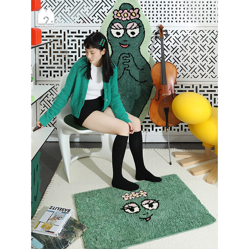 ceemee blueberry X barba papa cooperation mats absorbent non-slip into the home bathroom cute girl carpet