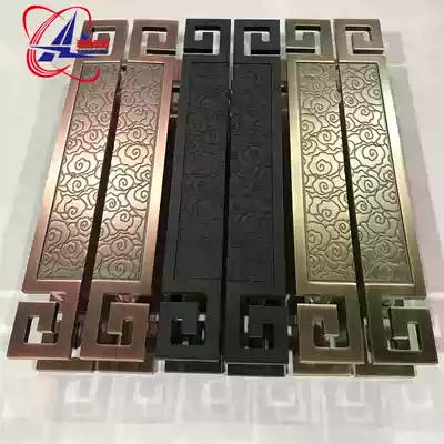 Chinese style Xiangyun glass large door handle stainless steel handle European wooden door pull door handle black antique armrest