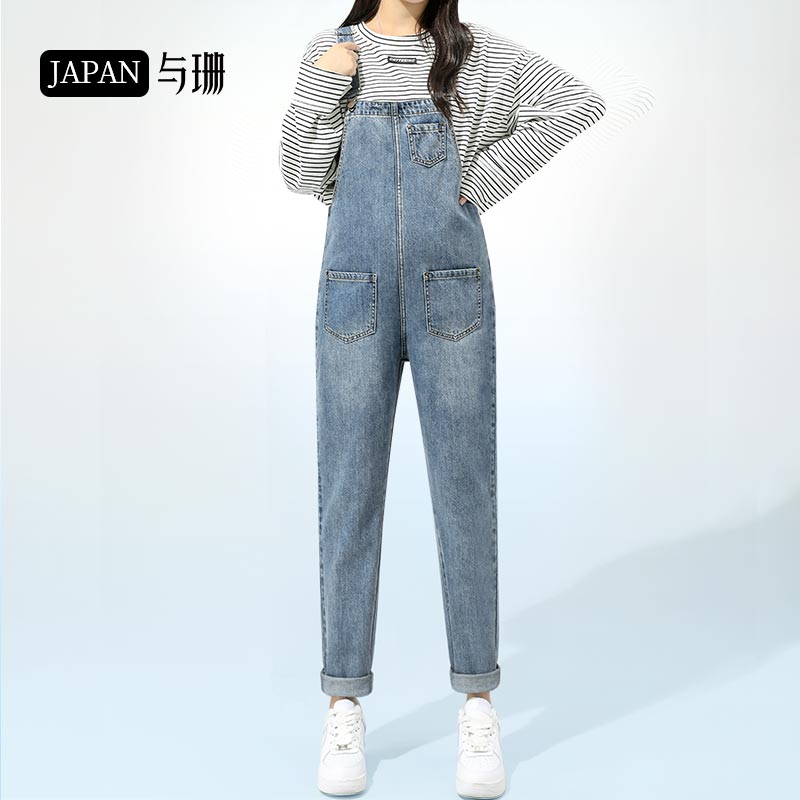 With Shan Pregnant Woman Pants Jeans Jeans BABY BAG PANTS SUIT SPRING AND FALL OUTSIDE WEARING THIN SECTION LOOSE LARGE SIZE OLD DADDY PANTS SPRING CLOTHING