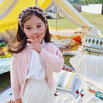 Brand Children Clothing 2021 New Autumn Clothing Children Sweater Jacket Girl Spring Autumn Princess Foreign Air Short Knitted Cardiovert