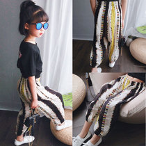 Girl Summer Foreign Air Cotton Linen Mosquito pants Child thin Loose Light Cage Pants Damp Pants Woman Baby Han Version 90% Pants