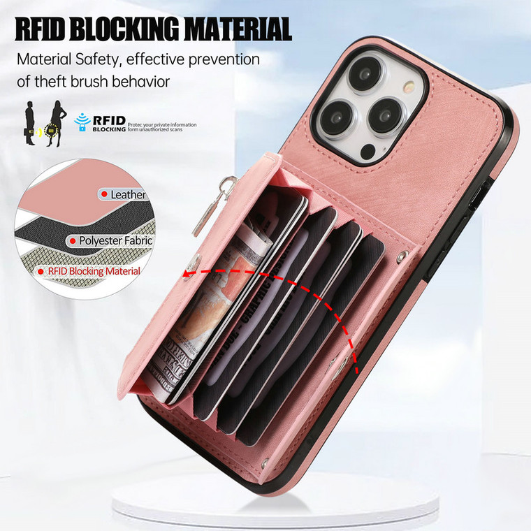 Synthetic Leather Wallet Card Holder With Crossbody Lanyard Strap Samsung Phone Case