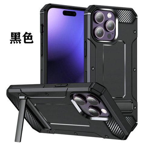 Black — Kickstand Multi Layer Tough Shockproof Samsung Phone Case