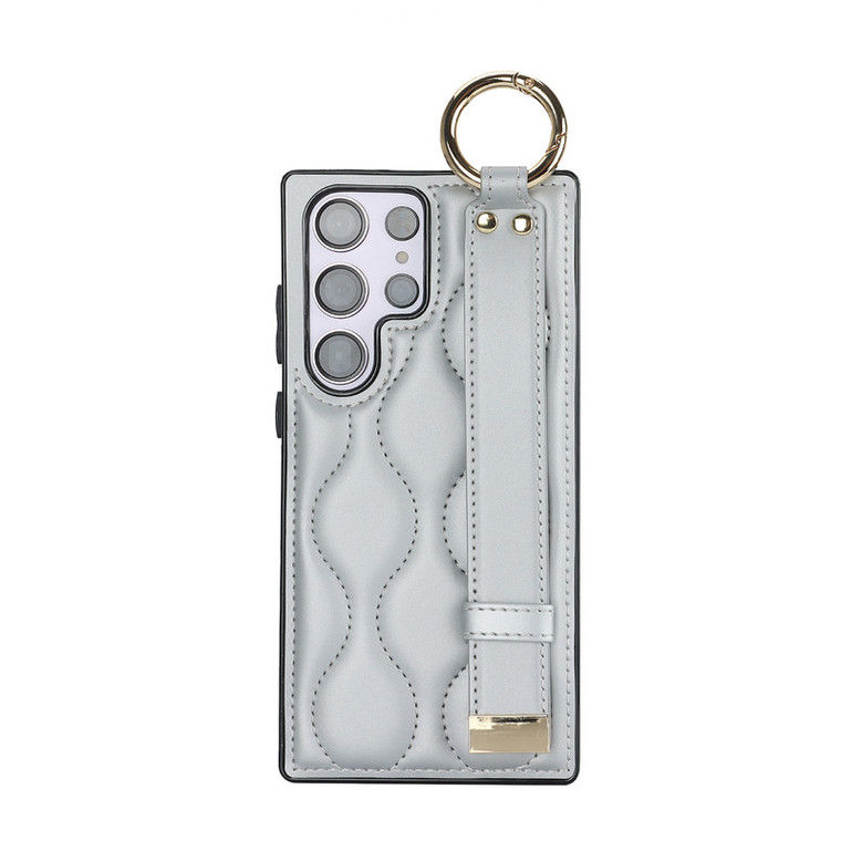 New Quilted Leather Hand Band Strap Kickstand Function S23, S23 Plus, S23 Ultra, S22, S22 Plus, S22 Ultra, Note 20, Note 20