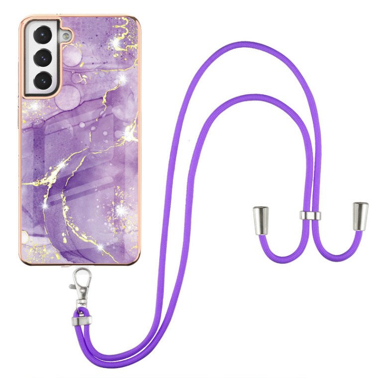 Marble Pattern Girls Crossbody Lanyard Strap Chic Stylish S23, S23 Plus, S23 Ultra, S22, S22 Plus, S22 Ultra, S21, S21 Plus