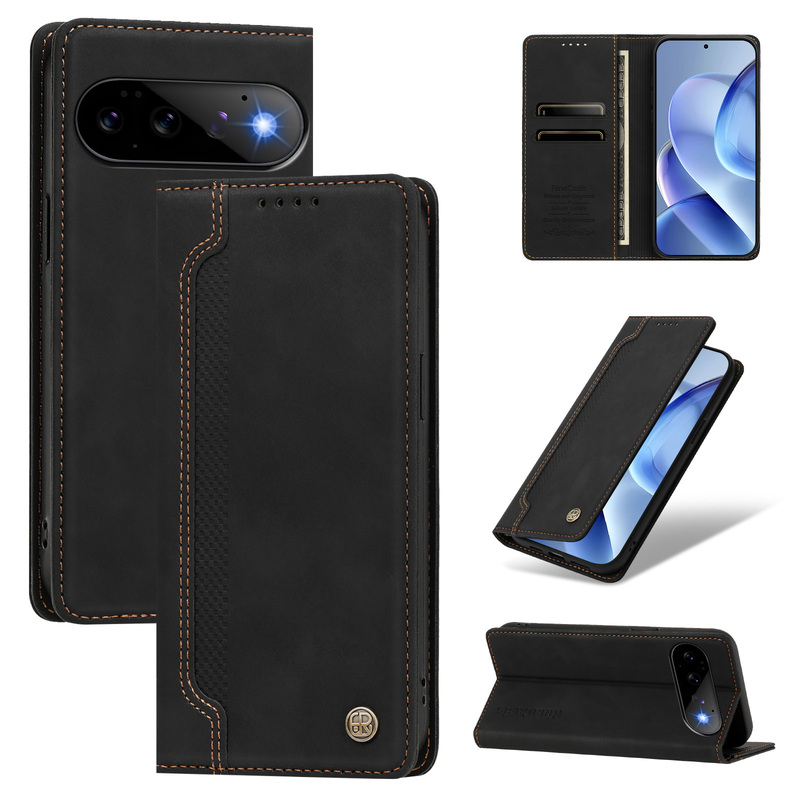 ins Retro Flip Card Holder Case Suitable for Google Pixel 11 Phone Case, Pixel 10/9 Pro Simple Leather Texture, Pixel 11 Pro XL Card Slot Leather Case, Pixel 10 Pro Protective Case 9/10A