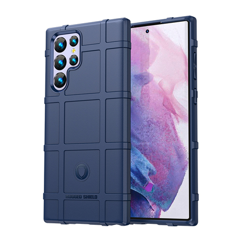 Blue — Rugged Shield Tough Shockproof Silicone TPU Samsung Phone Case