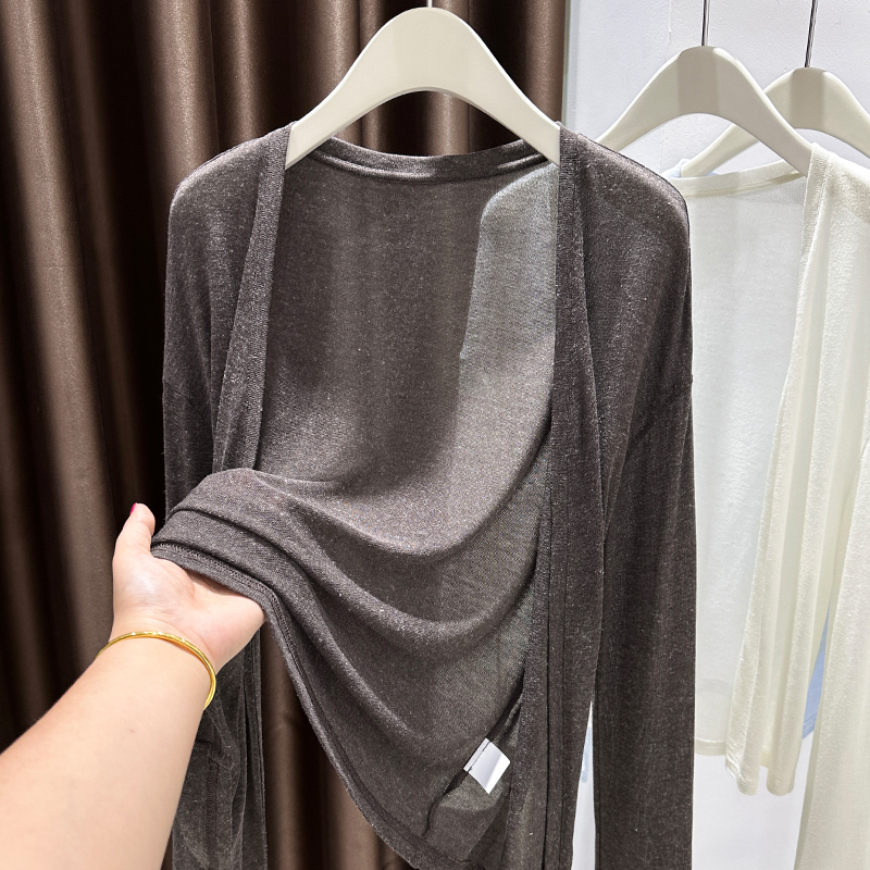 Unique and Beautiful Melard Outerwear in Coffee Color, Lyocell Linen Cardigan for Women, Perfect for Spring and Autumn, Very Stylish Sun Protection Cover-Up Jacket