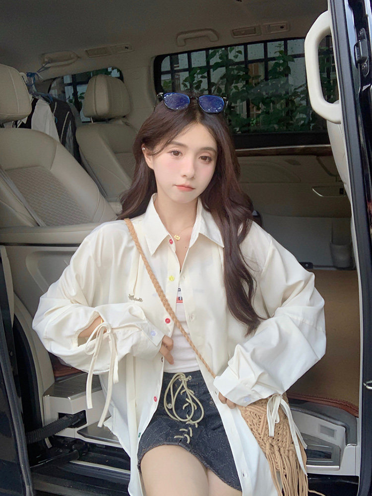2026 New Arrival Plus Size Long Sleeve Cardigan Blouse – UV Protective, Colorful Button Details, Casual Open Front Top for Summer - Image 3