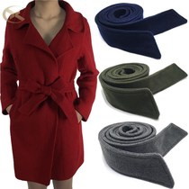 Cashmere coat belt accessories autumn and winter men and women double woolen coat strap decoration bow wide belt wine red