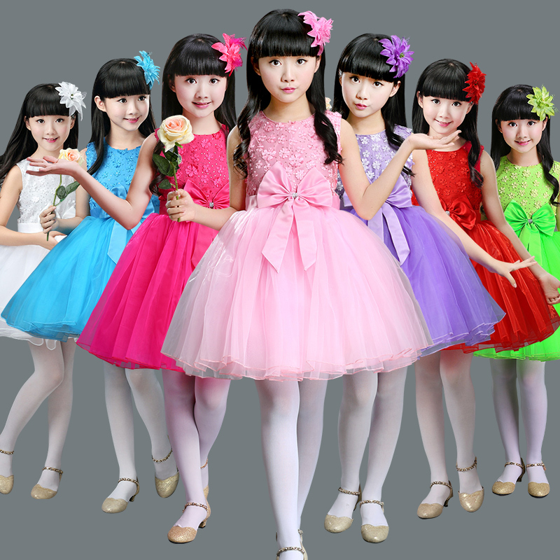 girls princess ballet chorus dresses Children day performance Dress