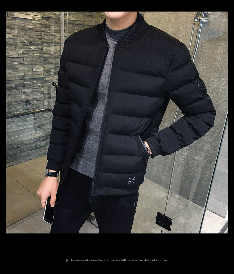Áo khoác cotton nam không mũ, trưởng thành Quần áo nam trẻ trung 靓 Áo khoác cotton 30 - 35 tuổi Bọ cạp nhỏ áo bomber