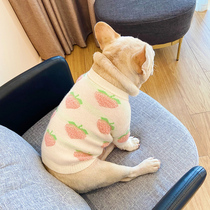 Net red pooch sweater autumn and winter warm thickening of cute water honey peach Pharmaine Baton Cagey dog fat dog pet clothes