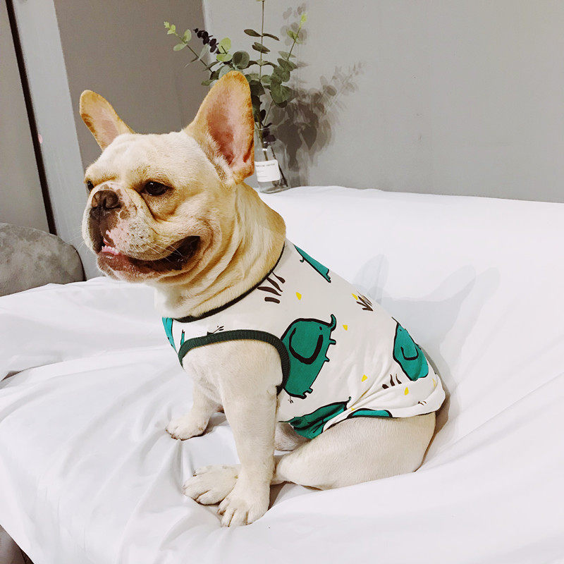 Fardou Clothes Bagbrother Full Cotton Small Vest Summer Clothing Thin teddy Bears Infighting Tide Cards Pet Dog Clothes Summer