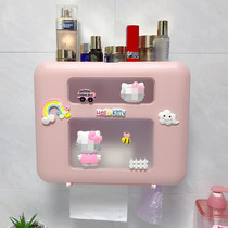Cute Creativity Cartoon Free Punch Toilet Paper Towels Box Paper Draw Box Toilet Wall-mounted Wall-mounted Kitchen Shelve