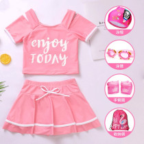 Ten-year-old girl swimsuit girl Xia Xiangyi Andress children dress split two-piece set of large children development