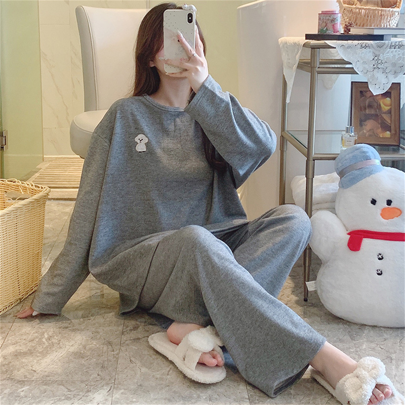 Autumn and Winter Pajamas for Women, Thickened Cotton and Cashmere, Plus Size for Fat Women, 100kg Can Be Worn Outside, Warm Home Wear Set