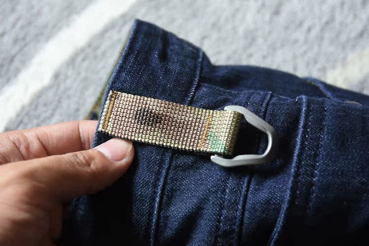 Gia súc nam Màu chính giặt quần áo bảo hộ lao động nhiều túi Quần chiến thuật Quần denim thẳng quần đùi nam