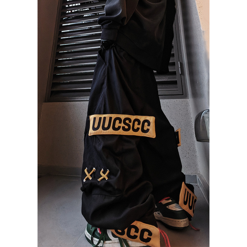 Uucscc Hip-Hop Trendy Brand Loose Wide-Leg Jogger Pants Japanese High Street Casual Workwear Multi-Pocket Sweatpants for Men