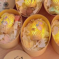 Mid-Autumn Festival handmade diy portable small lantern material 2024 new gift box ancient style rabbit bamboo lantern hanging decoration