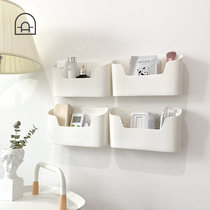Storage box hanging wall finishing on the wall shop room dormitory desk plastic basket bathroom non-perforated storage without trace building