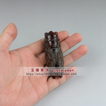 Antique old cow horn carving cicada know a blockbuster pendant pendant handle Yak horn