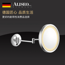 German Ailishow bathroom bathroom LED cosmetic mirror 3 times magnification wall hanging foldable