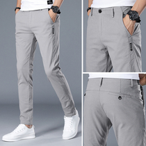 Mens pants summer thin casual pants Mens straight slim summer pants Mens Korean version of the trend all-match mens summer pants