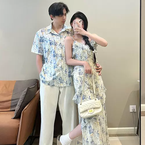 Парная одежда для влюбленных, летняя рубашка, сексуальное платье, юбка