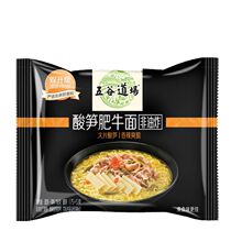 Five grain Dojo sour bamboo shoots fat beef flavor non-fried instant noodles Net Red instant noodles bagged instant noodles single pack 118g