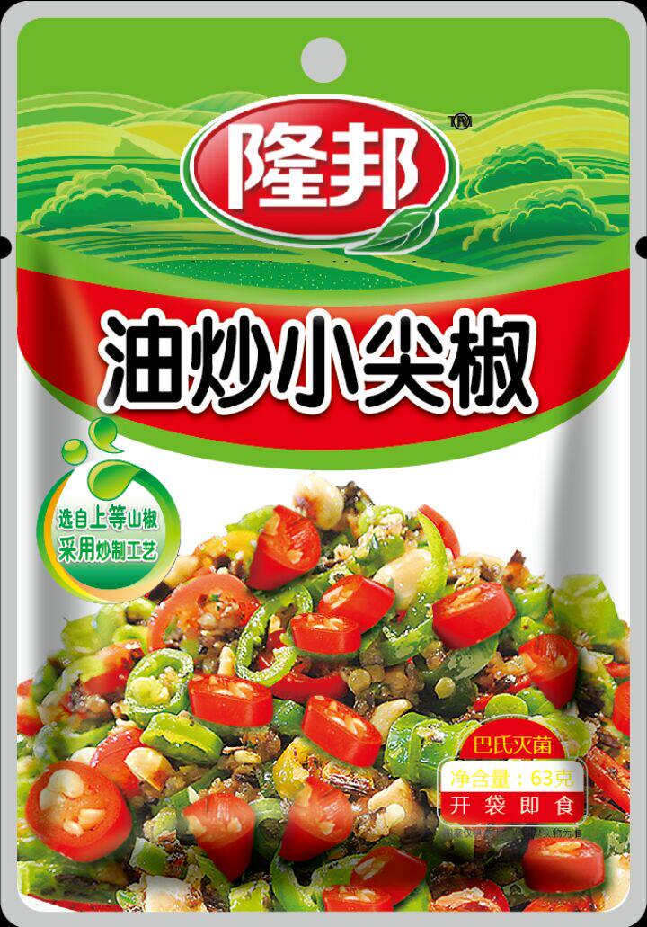 Hebei Longbang Oil fried small pepper spicy spicy green red pepper pickles pickles pickles under the meal 60g