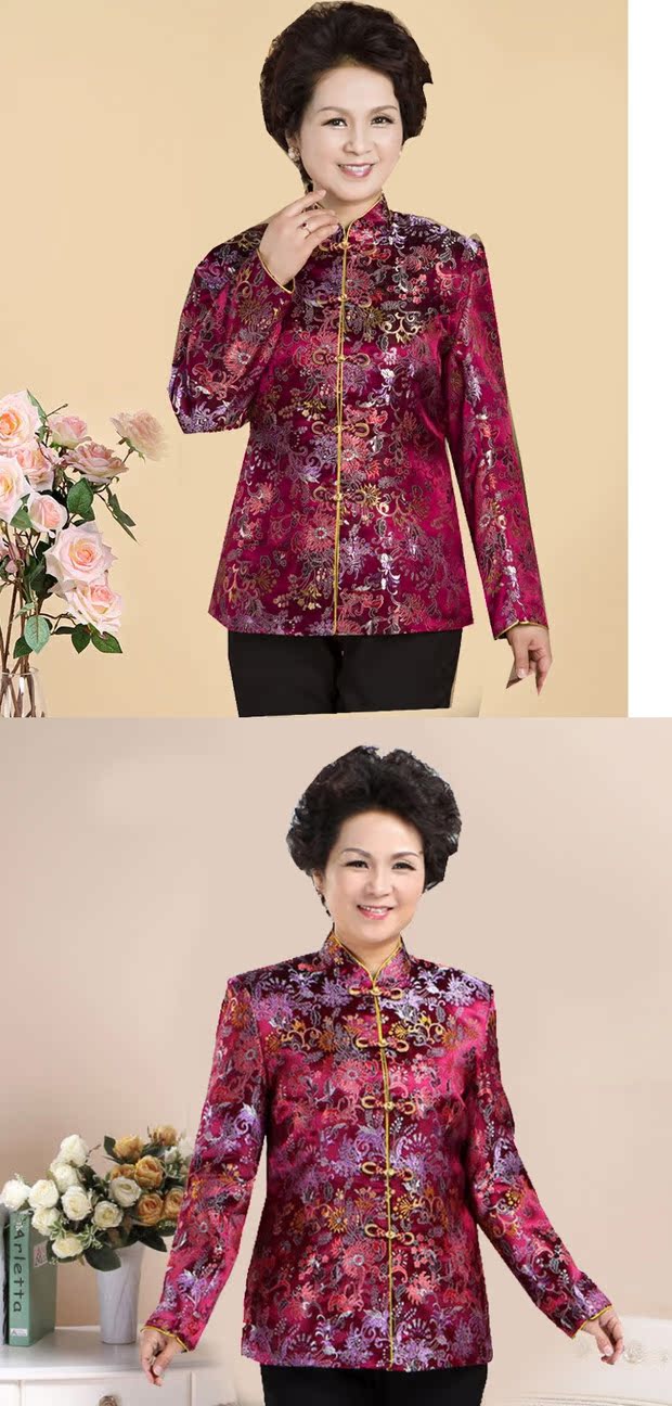 Phụ nữ trung niên mới xuân hè mặc cho người già Tang phù hợp với mẹ mẹ gió quốc xuân áo mỏng áo bà mẫu áo kiểu trung niên