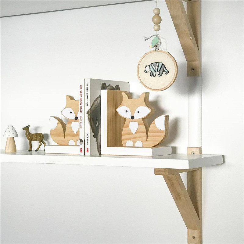 ins explosion style Nordic home solid wood ornaments fox children's room children's clothing store photography props